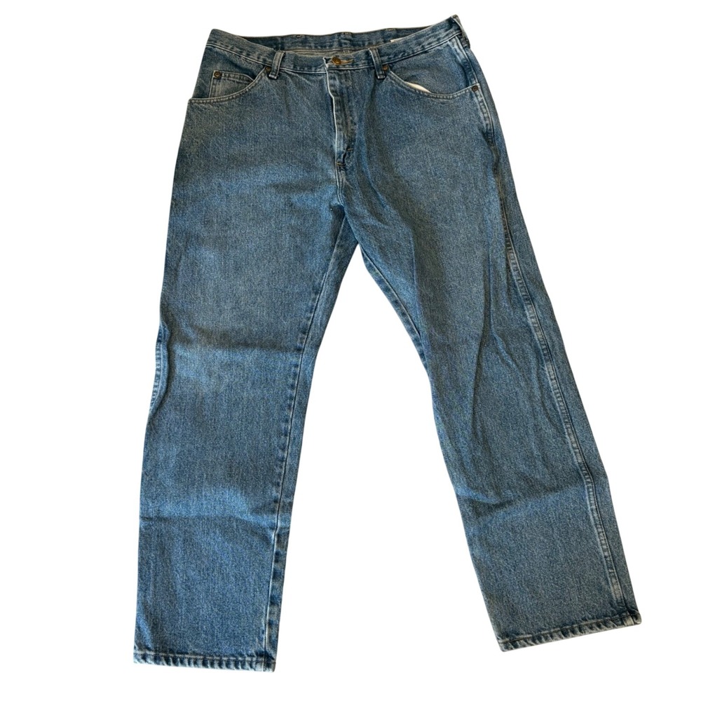 Wrangler Regular Fit Jeans Men's 36x30 Blue Straight Leg Denim 100% Cotto